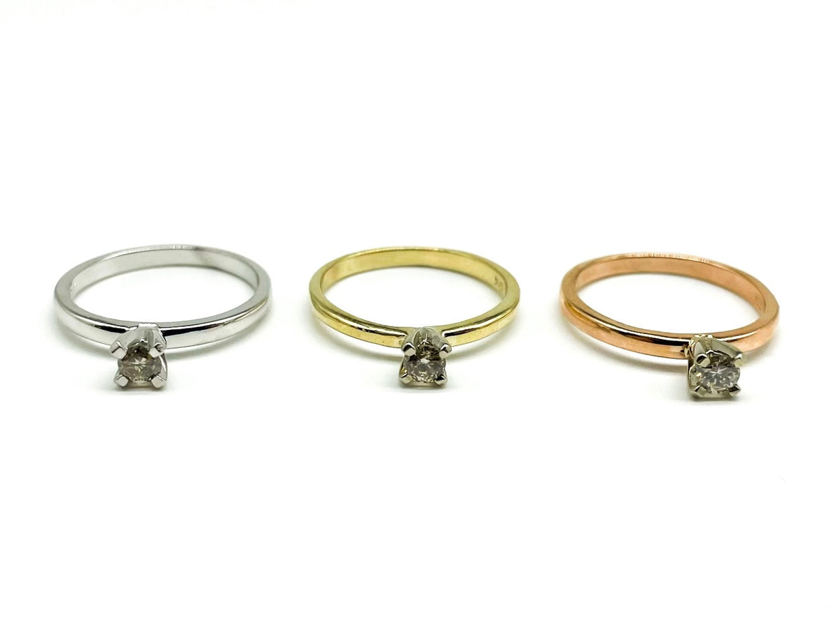 .20 Point Round Brilliant Diamond Rings