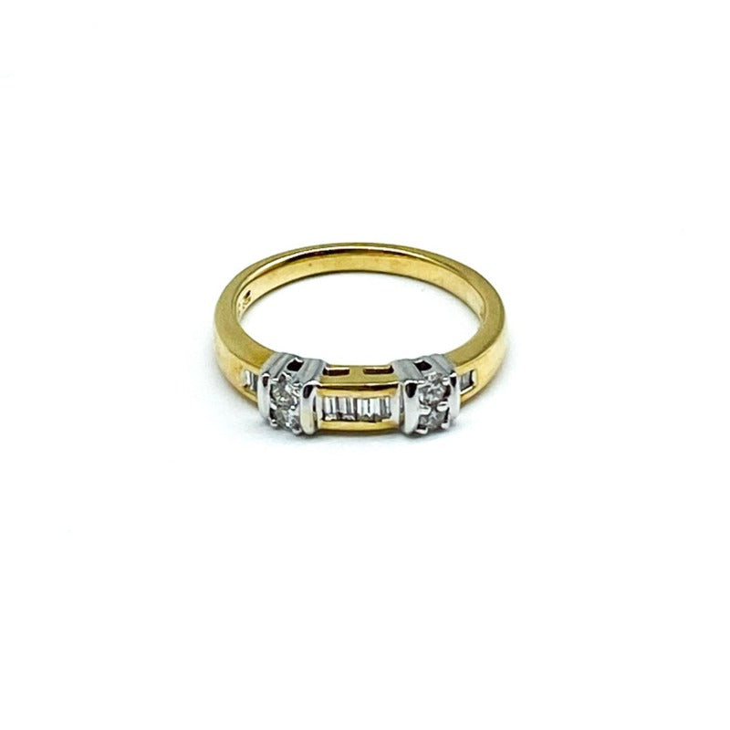yellow and white gold diamond ring