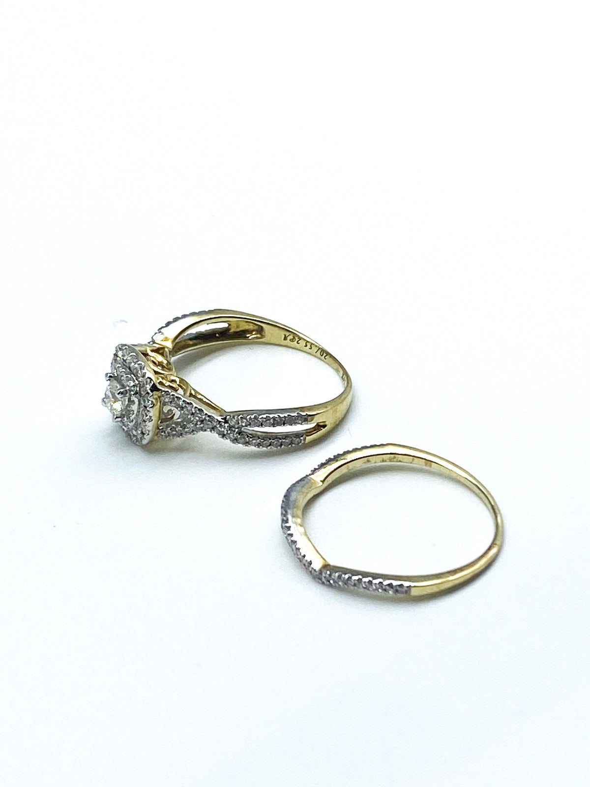 .20 Point and .55 Point Round Brilliant Cut Diamond Ring