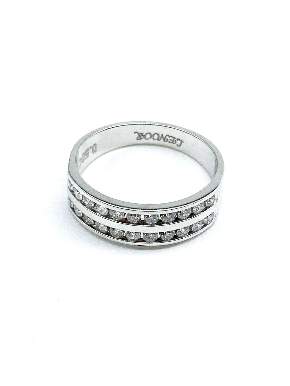 .53 Point Round Brilliant Cut Diamond Ring Wedding Band