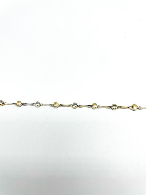 Heart Shaped Two Tone Bracelet