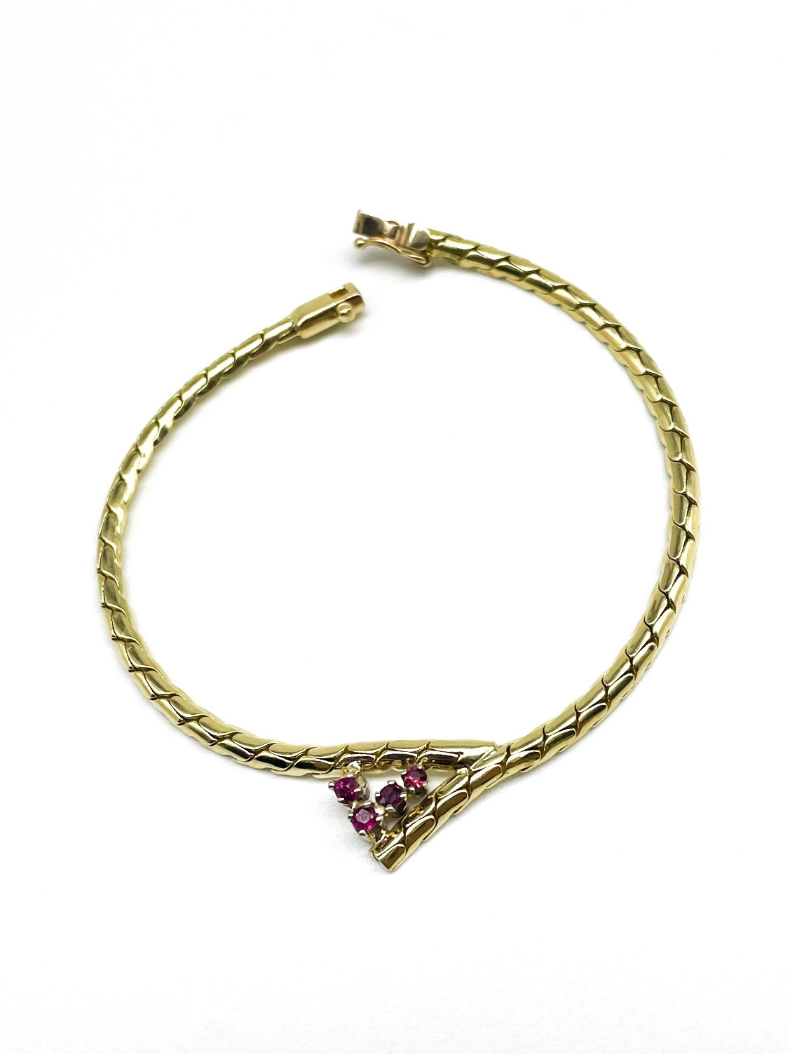 Genuine Ruby Round Cut Diamond Bracelet