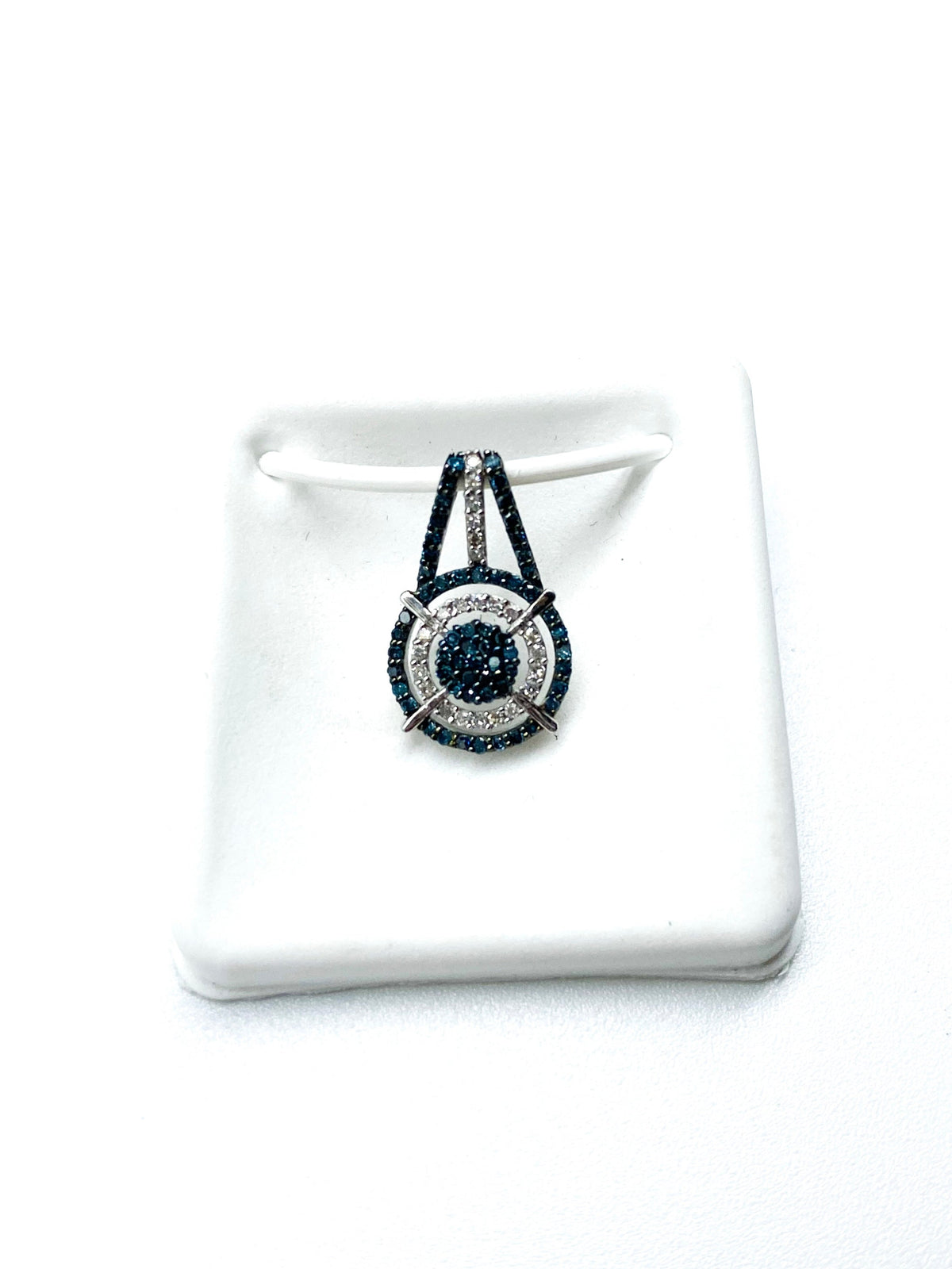 .30 Point Round Natural Blue Tweeted Diamond Pendants