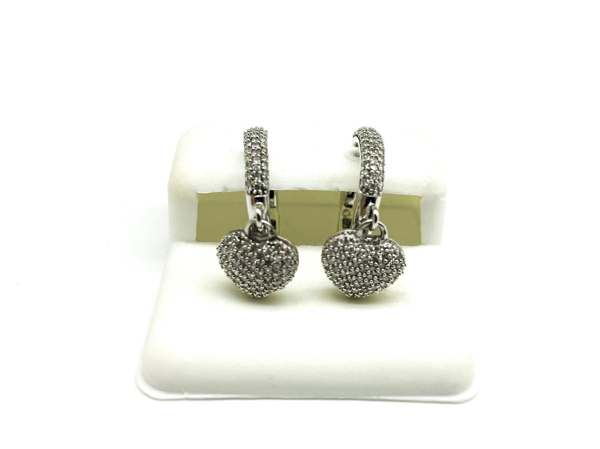 .65 Point Round Cut Heart Shaped Diamond Earrings