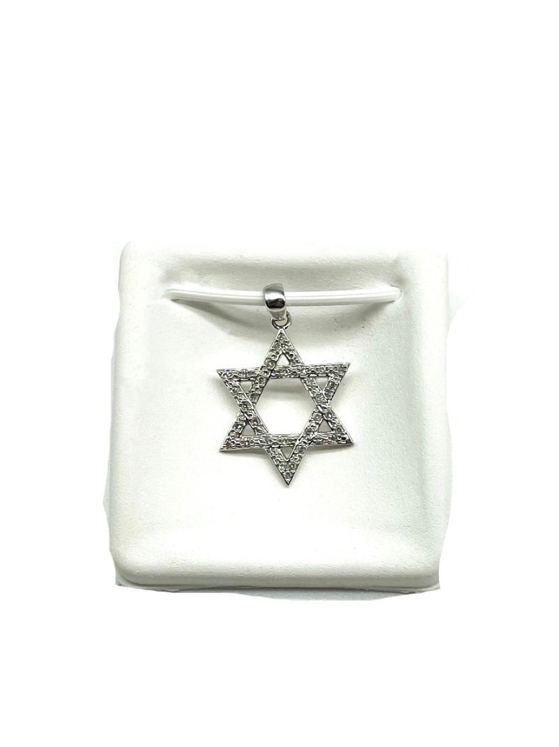 diamond magen david pendant