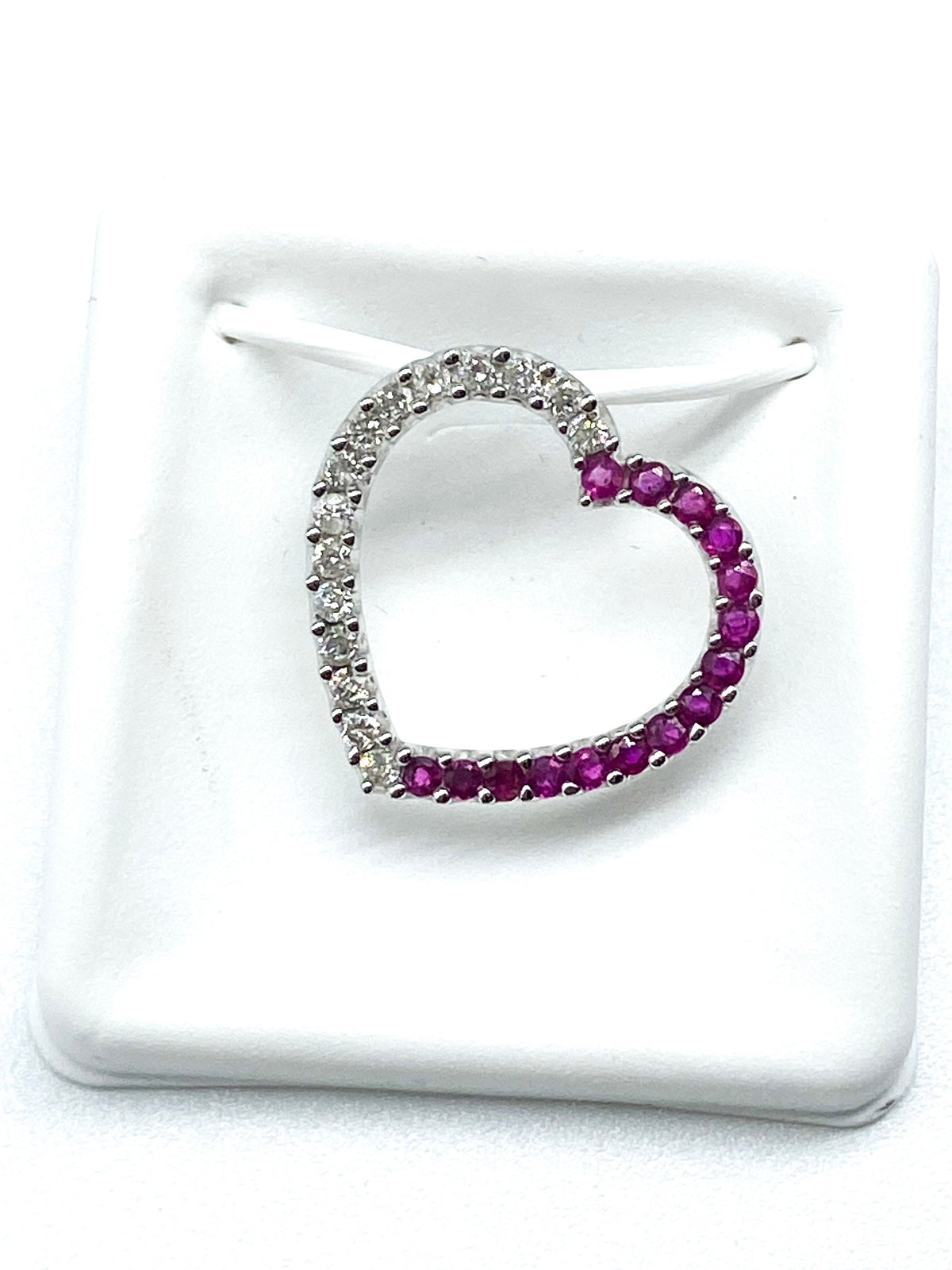 .33 Point Ruby Diamonds and .33 Point Round Brilliant Cut Diamond Pendant