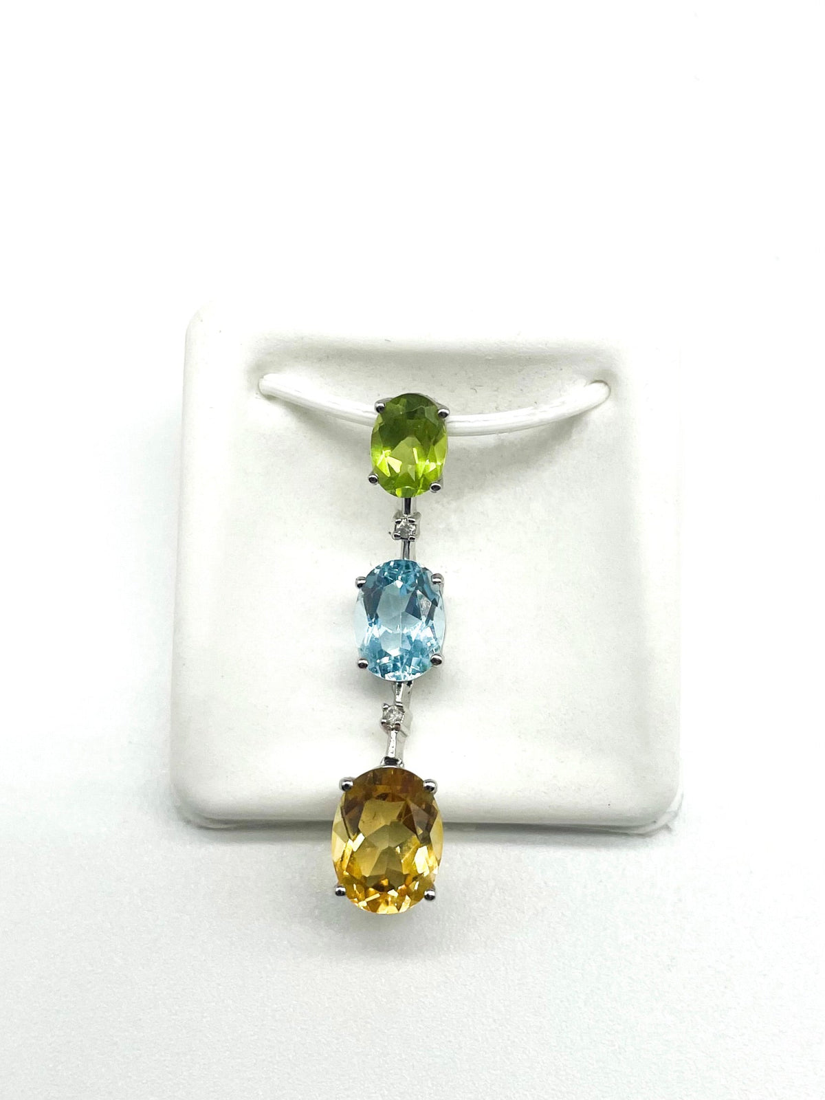 Genuine Birthstone Oval Diamond Pendant