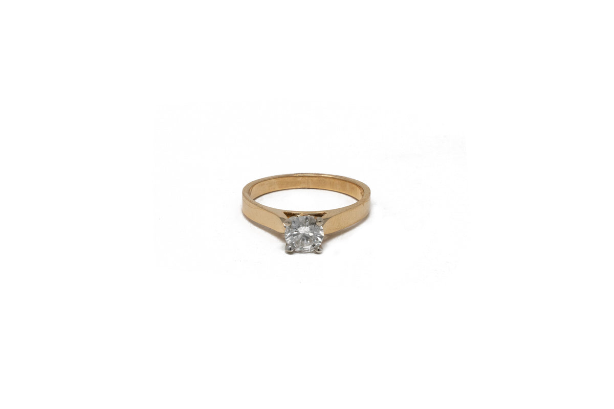 .74 point Round Brilliant Cut Diamond Ring