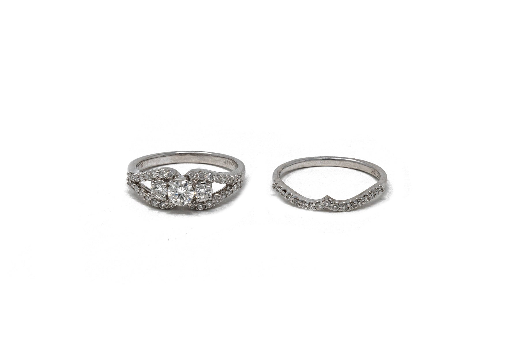 .50 point Round Brilliant Cut and .55 point Baguette Cut Diamond Ring