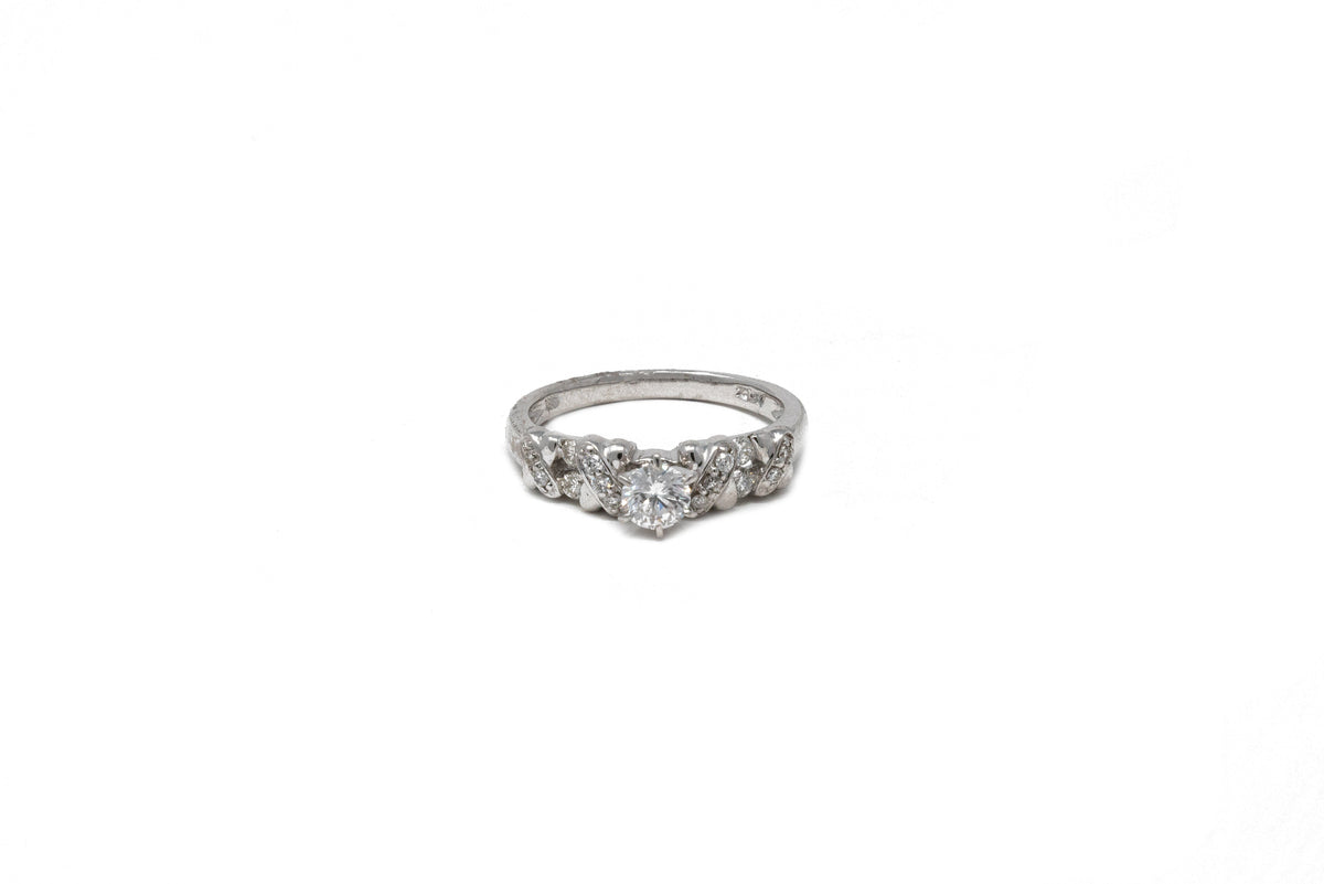 .37 point and .32 point Round Brilliant Cut Diamond Ring