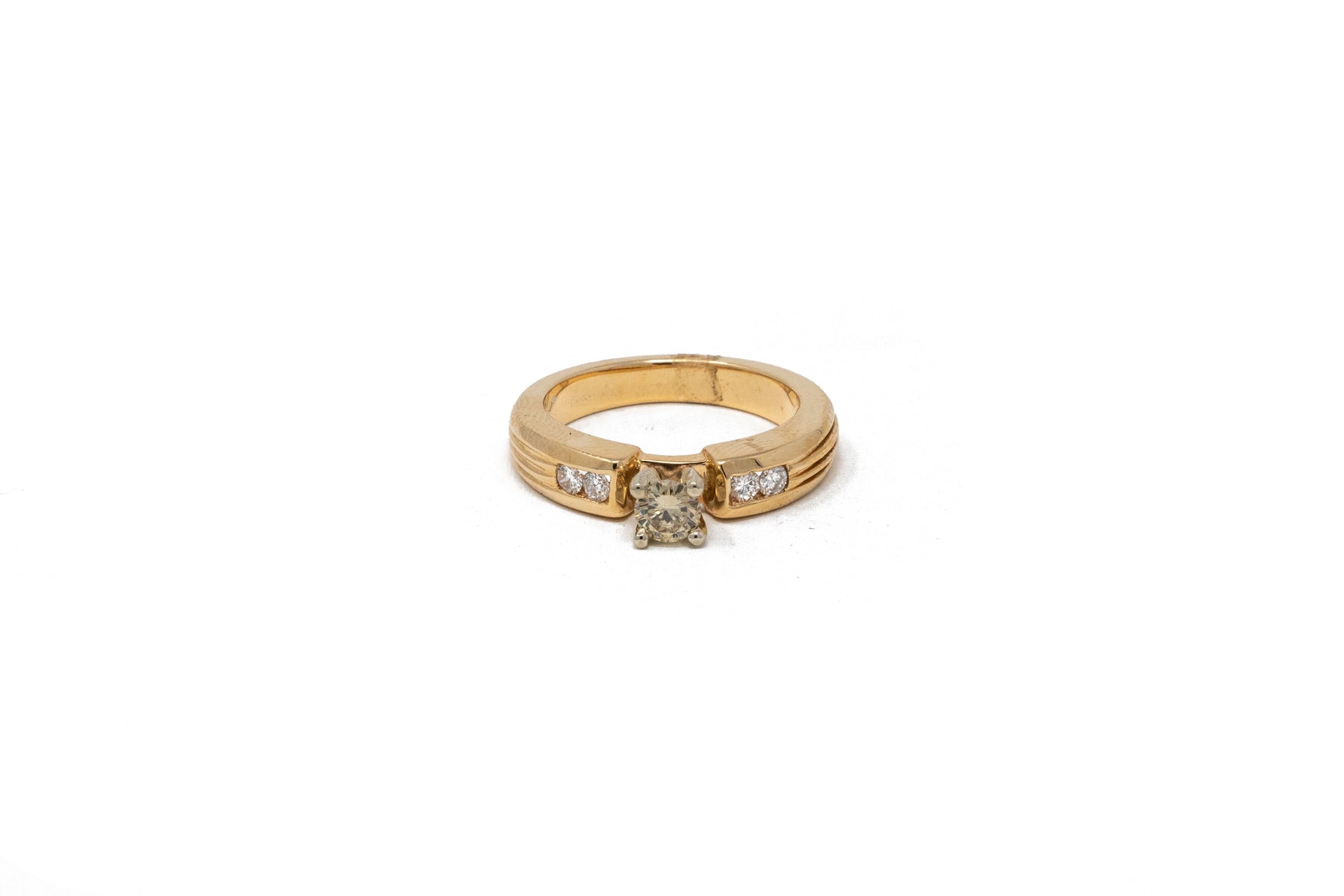 .29 point and .18 point Round Brilliant Cut Diamond Ring