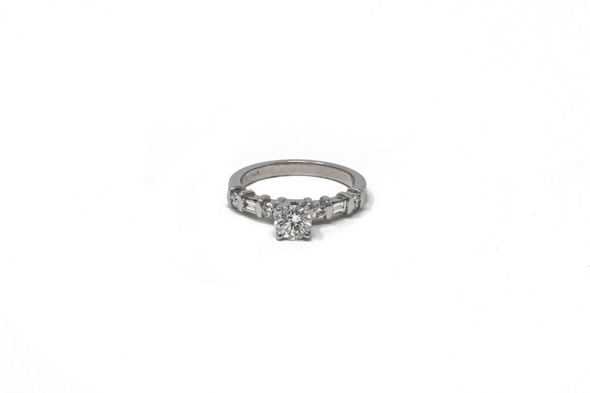 .62 point and .40 point Round Brilliant Cut Diamond  Ring