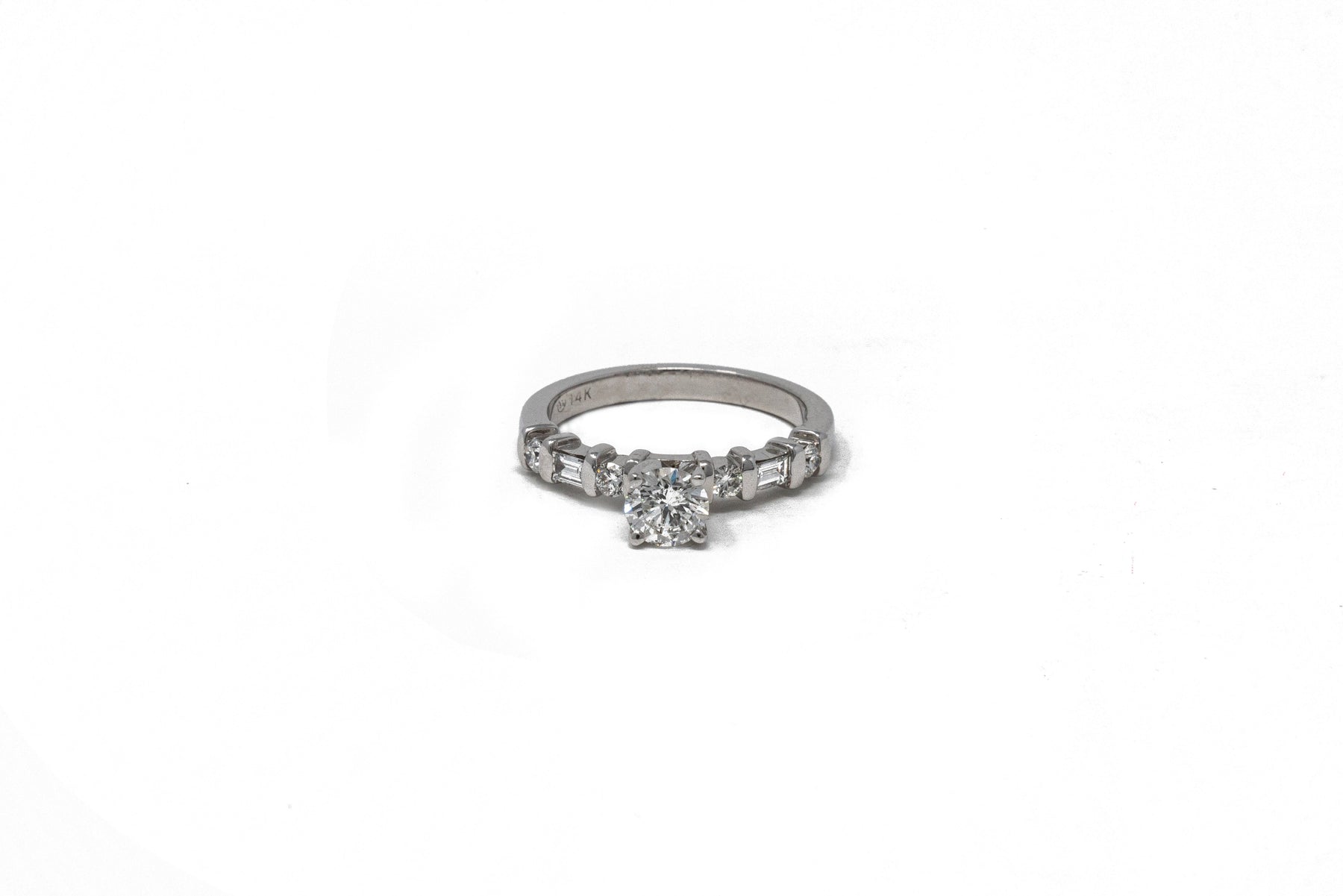 .62 point and .40 point Round Brilliant Cut Diamond Ring