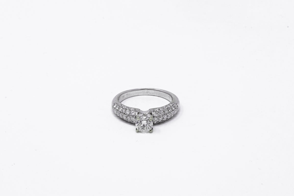 .81 point and .40 point Round Brilliant Cut Diamond Ring