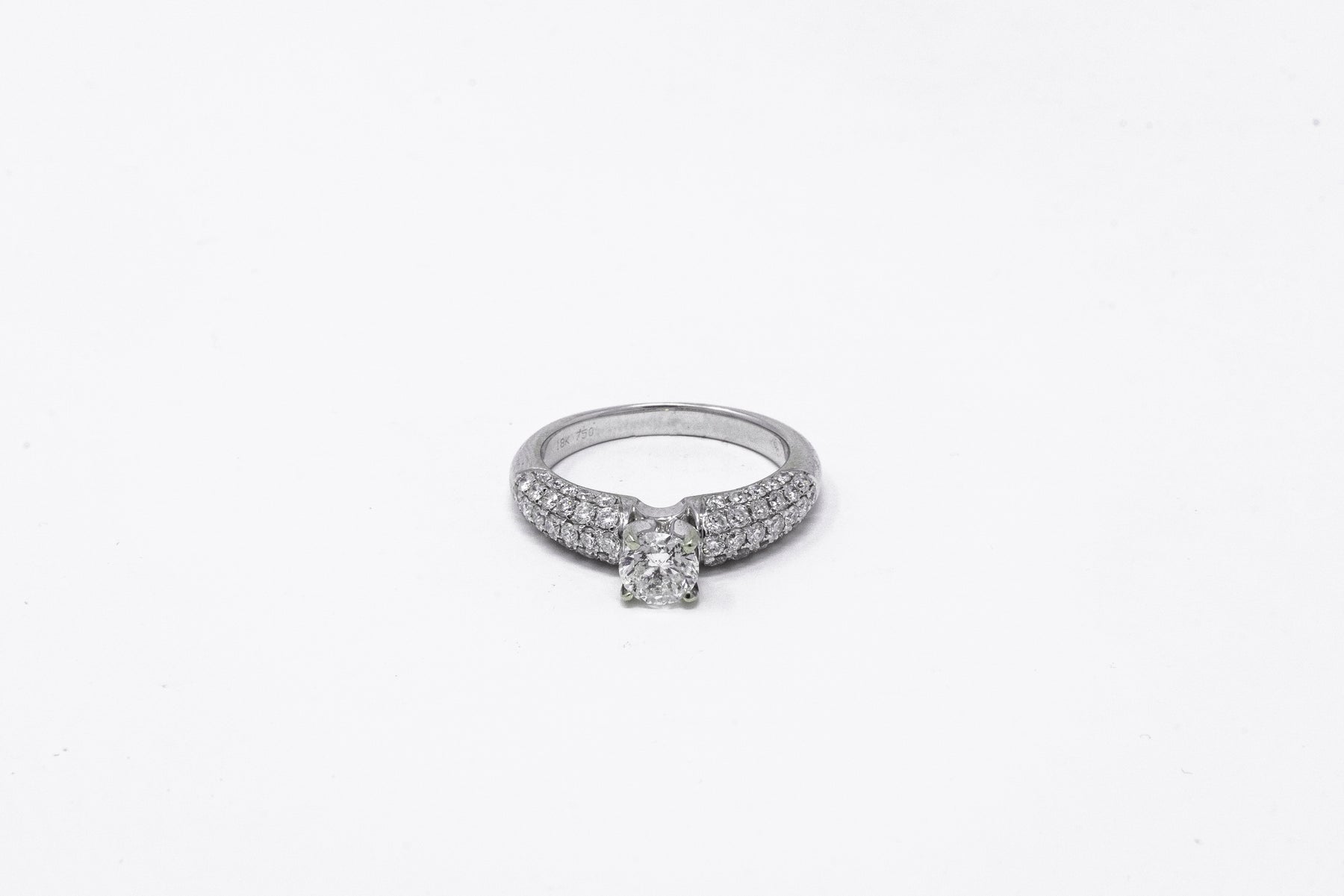 .81 point and .40 point Round Brilliant Cut Diamond Ring