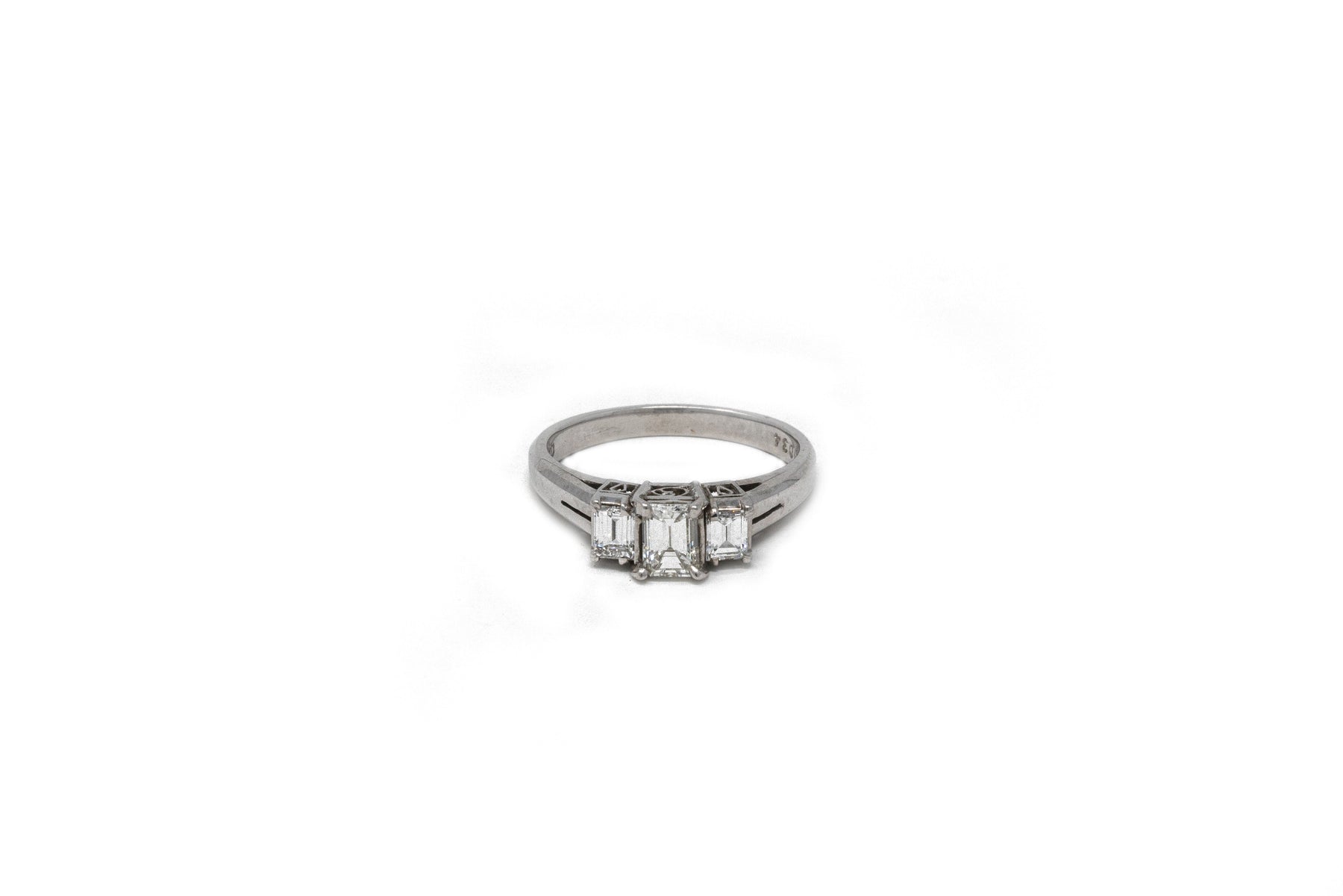 .51 point and .74 point Emerald Cut Diamond Ring