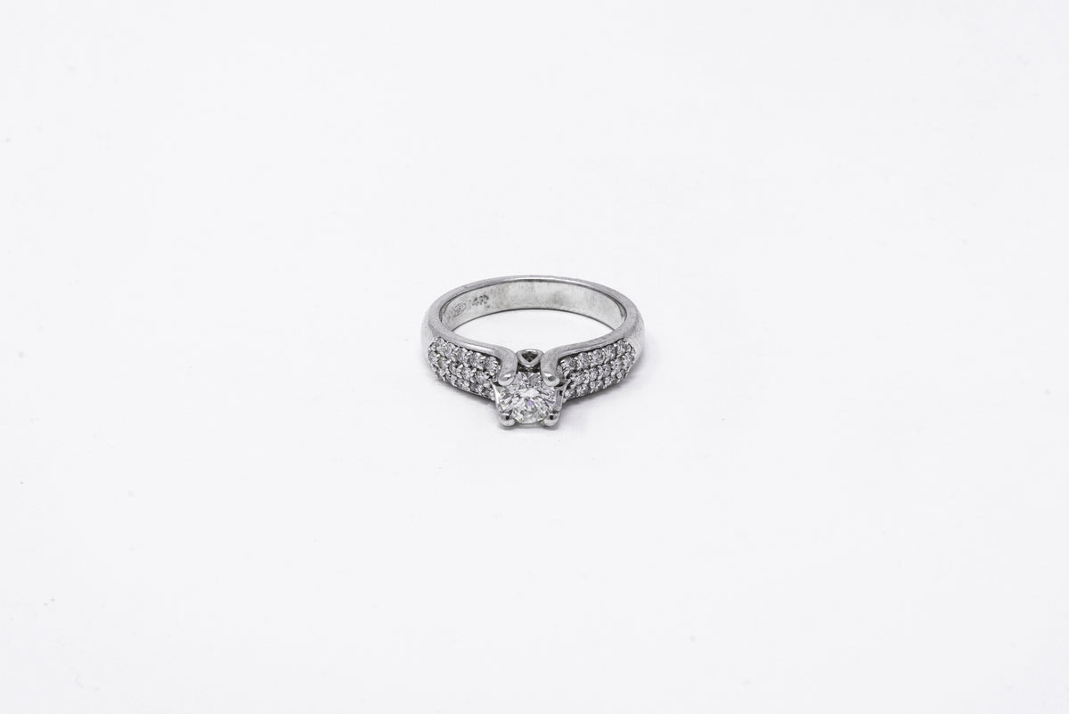 .50 point and .35 point Round Brilliant Cut Diamond Ring