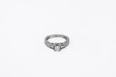 .52 point Princess Cut and .18 point Tapered Baguette Cut Diamond Ring